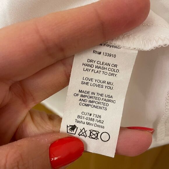 Show me your mumu Tasha Mini Dress NWOT size Small in white - Picture 7 of 10